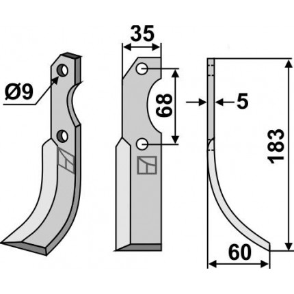 Фрезерный нож, правый