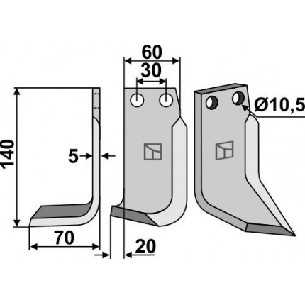 Фрезерный нож, левый