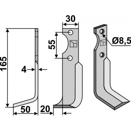 Фрезерный нож, левый