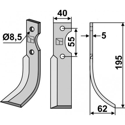 Фрезерный нож, правый