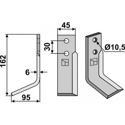 Фрезерный нож, левый