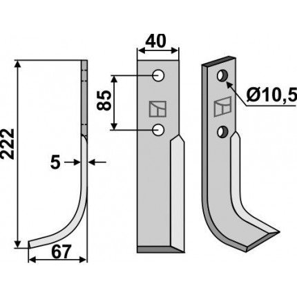 Фрезерный нож, левый