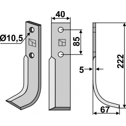 Фрезерный нож, правый