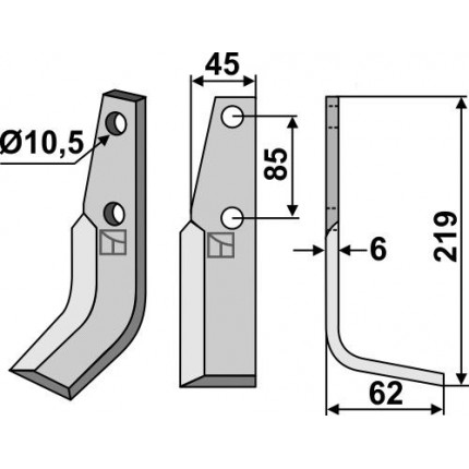 Фрезерный нож, правый
