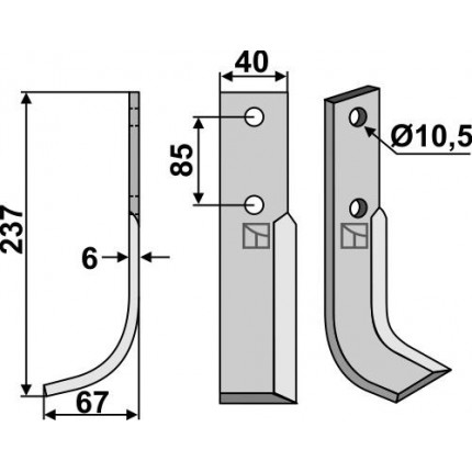 Фрезерный нож, левый