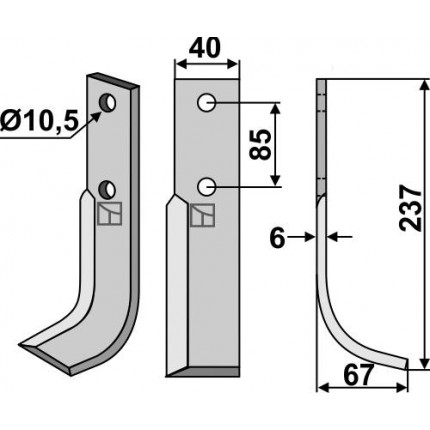 Фрезерный нож, правый