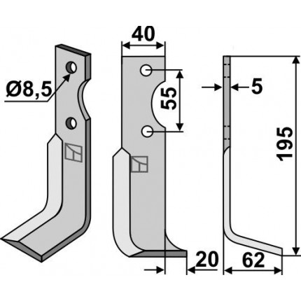 Фрезерный нож, правый
