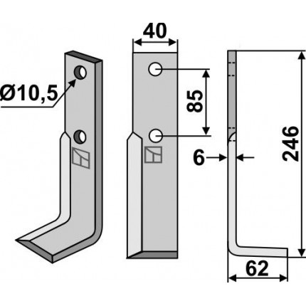 Фрезерный нож, правый