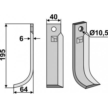 Фрезерный нож, левый
