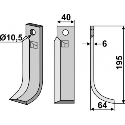 Фрезерный нож, правый