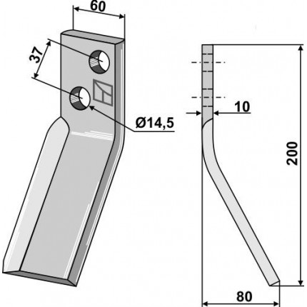 Ротационный зуб - правый