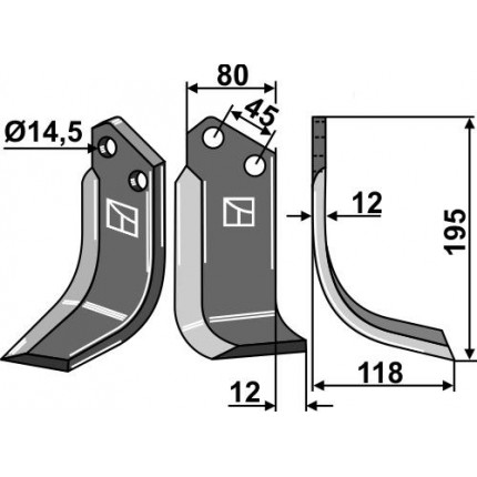 Фрезерный нож, правый