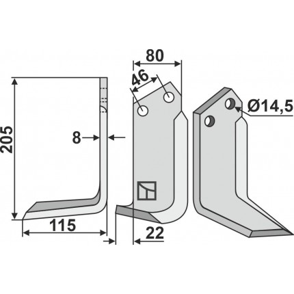 Фрезерный нож, левый