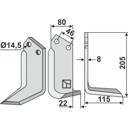Фрезерный нож, правый