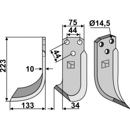 Фрезерный нож, левый