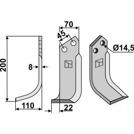 Фрезерный нож, левый