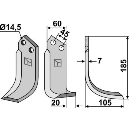 Фрезерный нож, правый