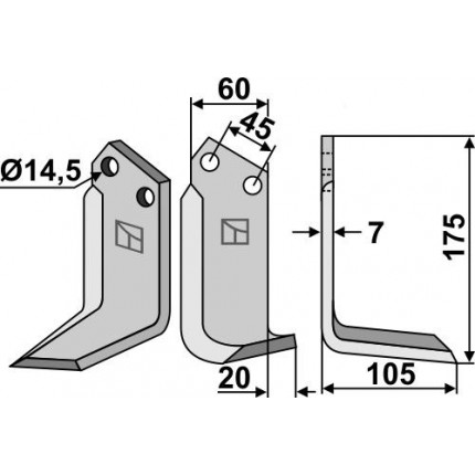 Фрезерный нож, правый