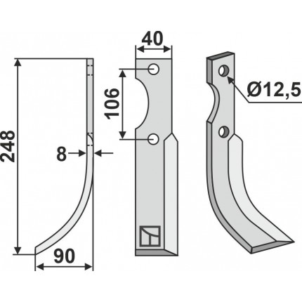 Фрезерный нож, левый