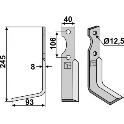 Фрезерный нож, левый