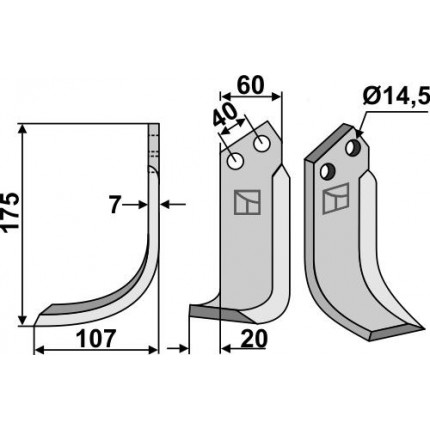 Фрезерный нож, левый