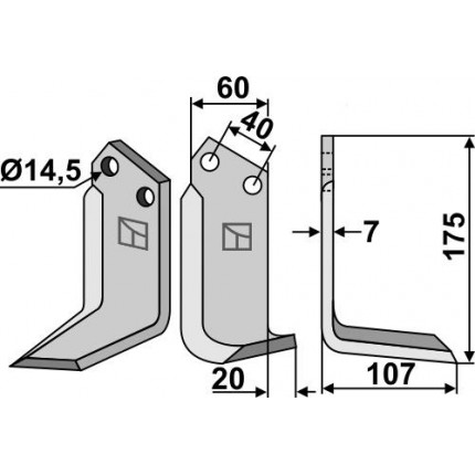 Фрезерный нож, правый