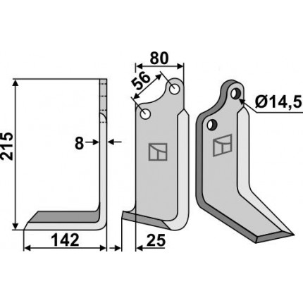 Нож фрезерный, левый