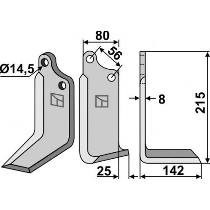 Фрезерный нож, правый