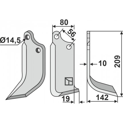Нож фрезерный правый