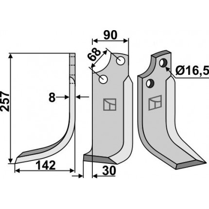 Фрезерный нож, левый