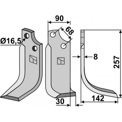 Фрезерный нож, правый