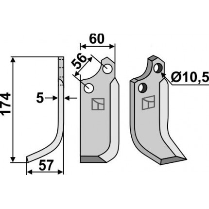 Фрезерный нож, левый