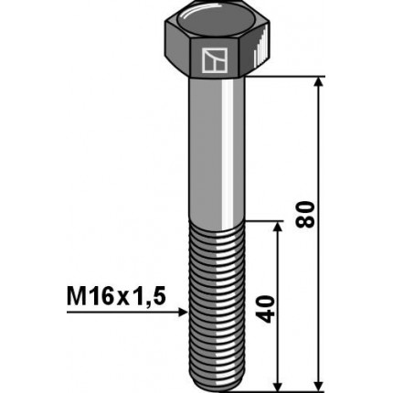 Болт шестигранный М16х80