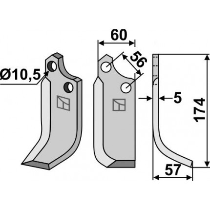 Фрезерный нож, правый