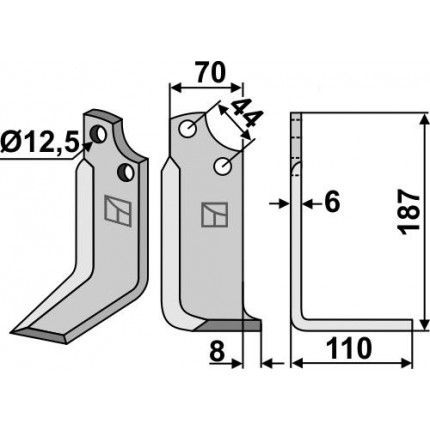 Фрезерный нож, правый