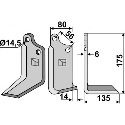 Фрезерный нож, правый