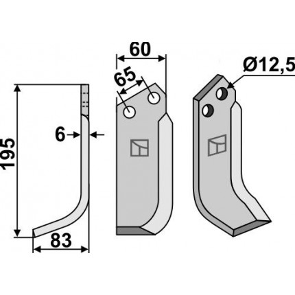 Фрезерный нож, левый