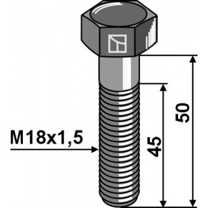 Шестигранный болт с тонкой резьбой - M18x1,5 - 10.9