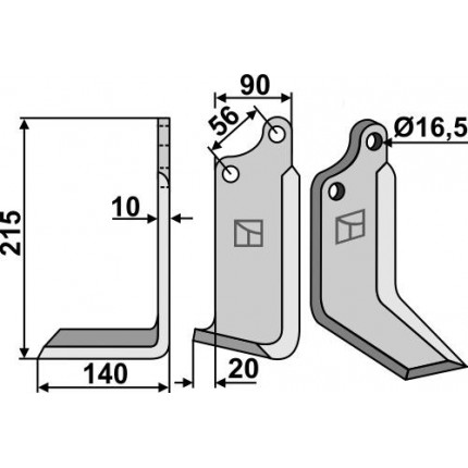 Фрезерный нож, левый