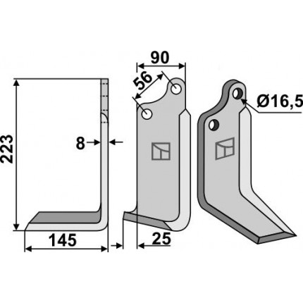 Фрезерный нож, левый