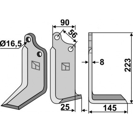 Фрезерный нож, правый