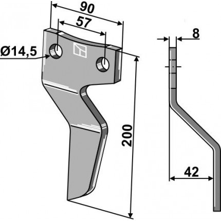 Ротационный зуб, правый