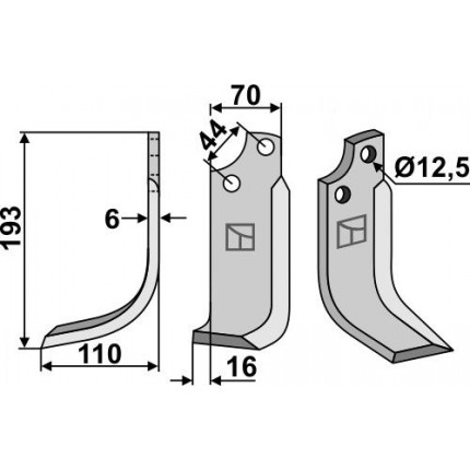 Фрезерный нож, левый