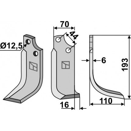 Фрезерный нож, правый