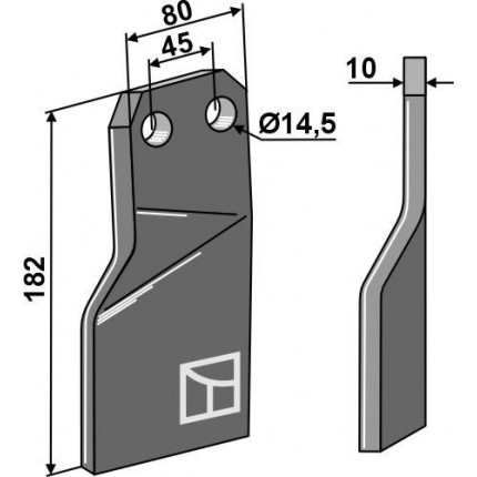 Зуб ротационный правый