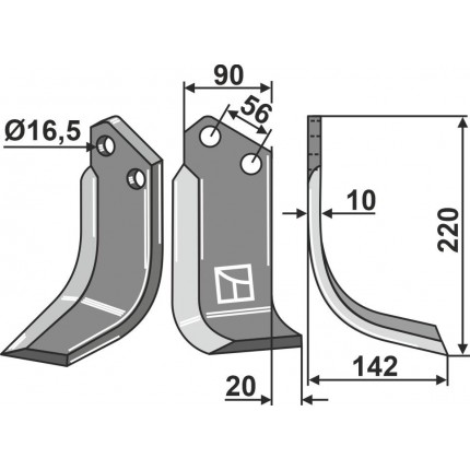 Фрезерный нож, правый