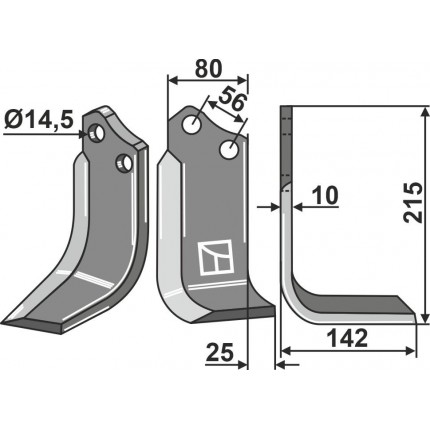 Фрезерный нож, правый