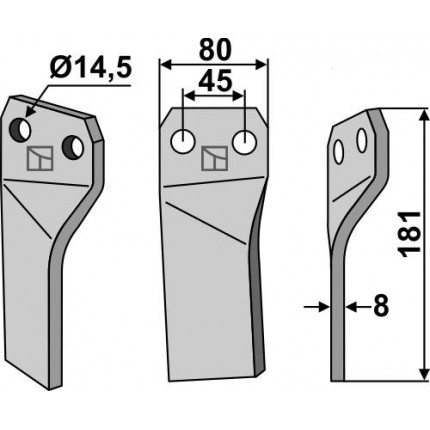 Ротационный зуб, правый