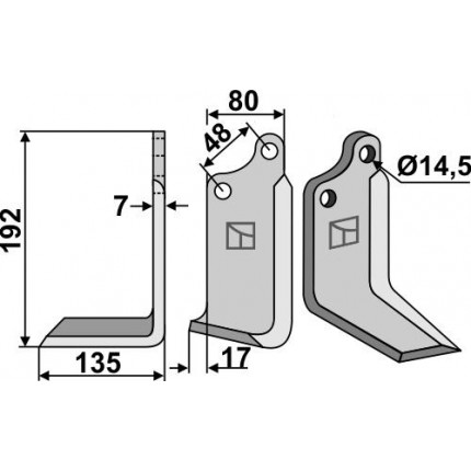 Фрезерный нож, левый