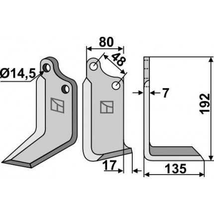 Фрезерный нож, правый